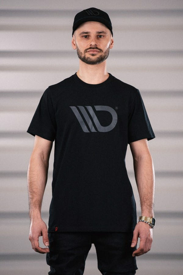 Maxton Black T-Shirt With Gray Logo - 2XL