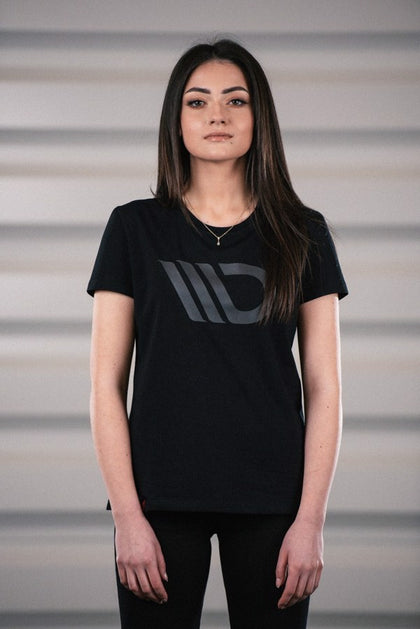 Maxton Womens Black T-Shirt With Grey Logo - L – produktbillede 1