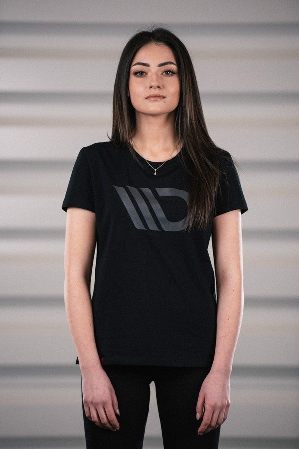Maxton Womens Black T-Shirt With Grey Logo - L – produktbillede 1