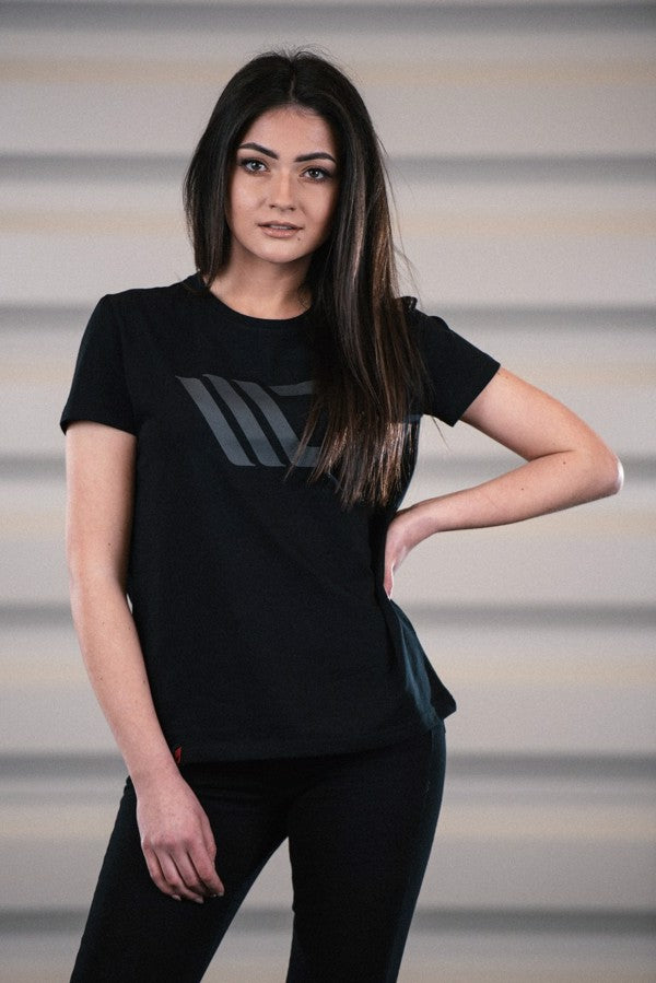 Maxton Womens Black T-Shirt With Grey Logo - L – produktbillede 4