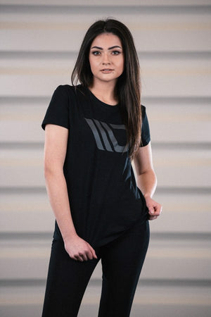 Maxton Womens Black T-Shirt With Grey Logo - L – produktbillede 5