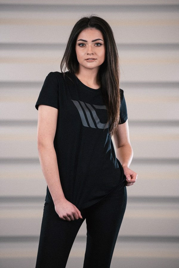 Maxton Womens Black T-Shirt With Grey Logo - L – produktbillede 5