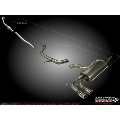 Milltek cat-back udstødning til Volkswagen Golf Mk5 GTi 2.0T FSI, resoneret – billede 4