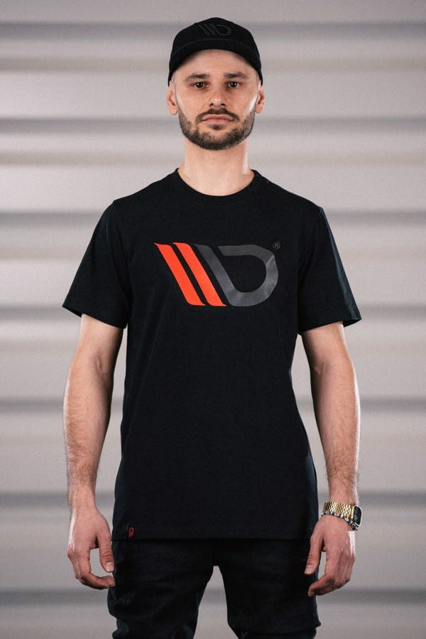 Maxton Black T-Shirt With Red Logo - XL