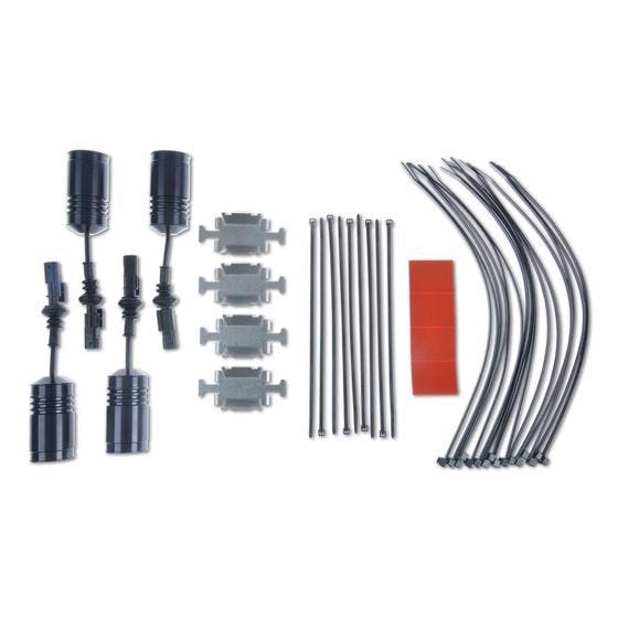 KW Cancellation kit for Electronic Damping med ledninger, clips og fastgørelseselementer til elektronisk affjedring.