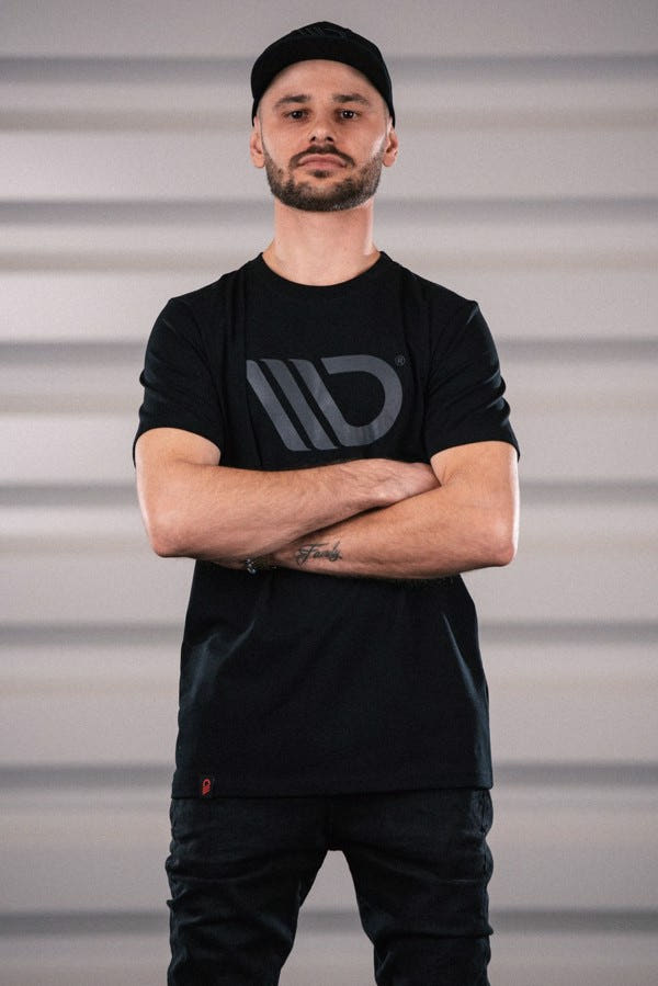 Maxton Black T-Shirt With Gray Logo - XL