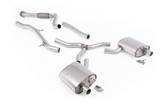 Milltek endrør til Non-Resonated (Louder) Fit to OE Outlets on Rear Diffuser (No Tips) Audi A4 2.0 B9.5 Quattro
