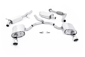 Milltek cat-back udstødning til Audi A4 2.0 TFSI B9 Quattro Sedan & Avant, resoneret, polerede tips