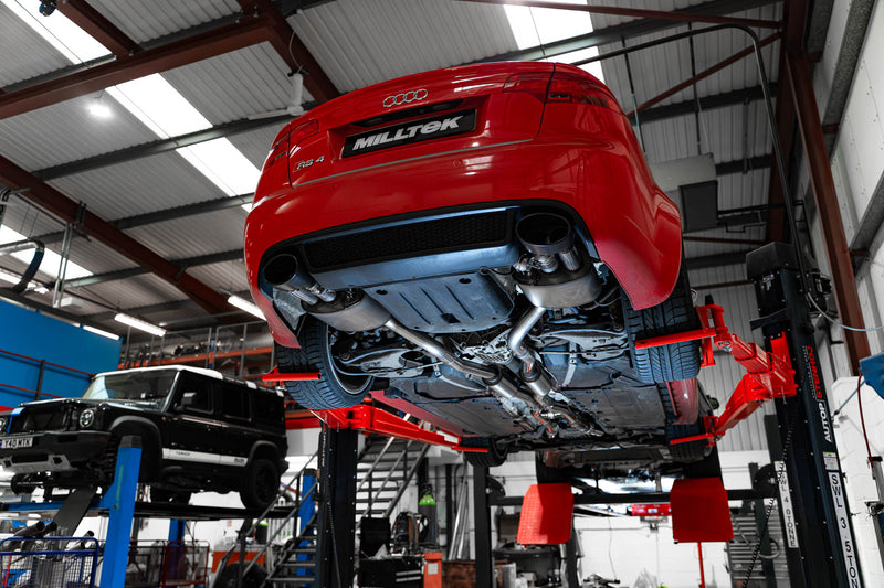 Milltek cat-back udstødning til Audi RS4 B7 - V2 Valved Cat-Back med Active H Pipe og Polished Ovals, polerede tips – billede 2