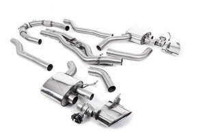 Milltek cat-back udstødning til Audi RS6 C8 4.0 V8 bi-turbo, ikke-resoneret, polerede tips
