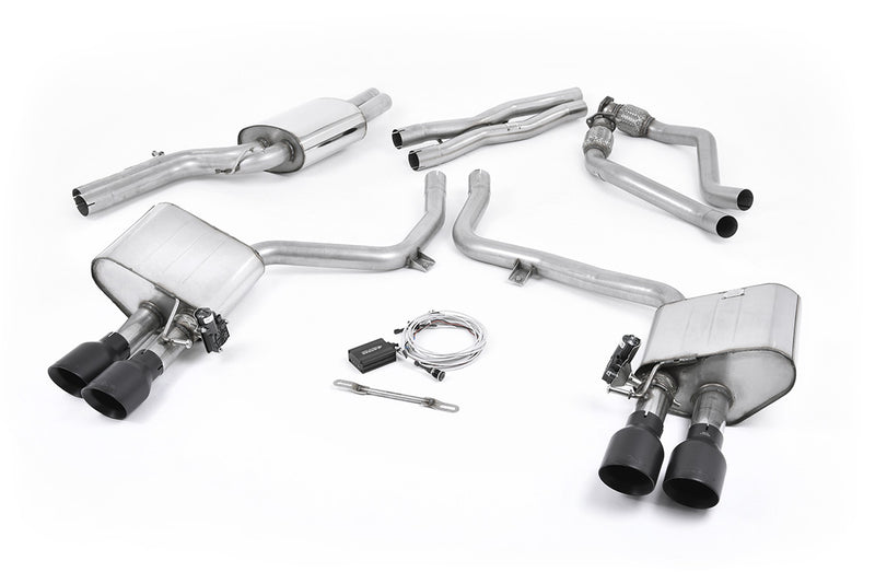 Milltek cat-back udstødning til Audi S5 3.0 TFSI B8.5 Coupé & Cabriolet, resoneret, sorte tips – billede 3