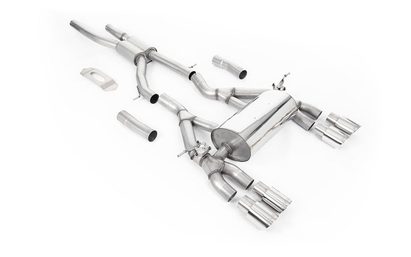Milltek cat-back udstødning til BMW 4-serie F82/83 M4 Coupe/Cabriolet, M4 Competition & M4 CS Coupé, race, polerede tips
