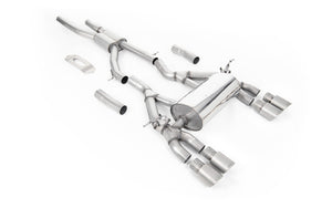 Milltek cat-back udstødning til BMW 4-serie F82/83 M4 Coupe/Cabriolet, M4 Competition & M4 CS Coupé, race, tips i børstet titanium