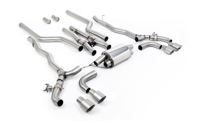 Milltek cat-back udstødning til BMW 5-serie M5 & M5 Competition 4.4l Twin Turbo F90, tips i børstet titanium