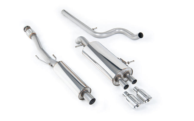 Milltek cat-back udstødning til Citroen DS3 1.6 THP 16V DSport, resoneret, polerede tips