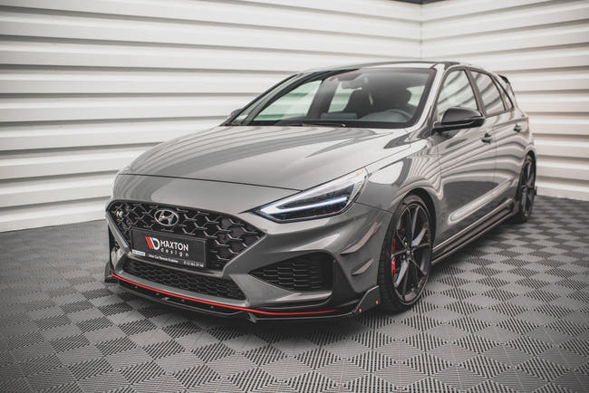 Maxton frontsplitter til Hyundai I30 N / I30 N-Line Hatchback/Fastback Mk3 Facelift – blank sort – billede 1 af 5