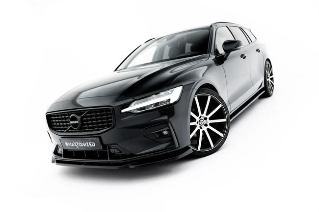 Maxton frontsplitter til Volvo S60/V60 R-Design Mk3 – blank sort – billede 1 af 7