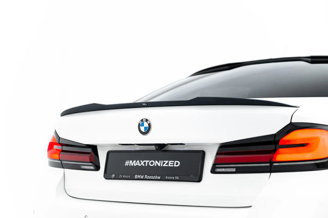 Maxton spoiler cap til BMW 5 Standard / M-Pack / M550 Sedan G30 / G30 Facelift – blank sort – billede 2 af 5