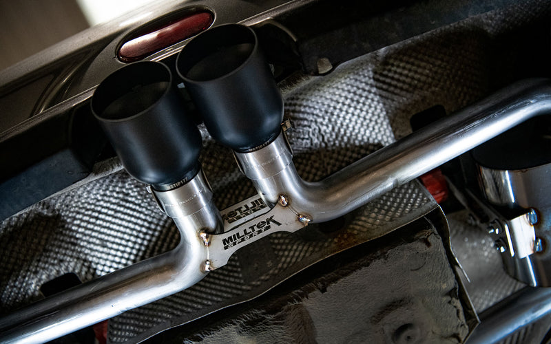 Milltek cat-back udstødning til MINI Mk1 (R53) Cooper S, resoneret, sorte tips – billede 2
