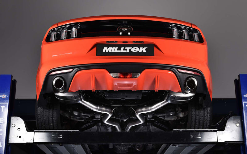 Milltek cat-back udstødning til Ford Mustang 2.3 EcoBoost (Fastback), resoneret, polerede tips – billede 4