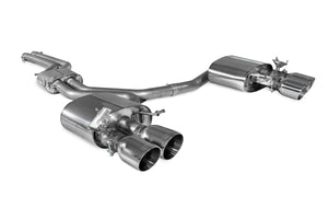 Scorpion half system udstødning til Audi S4, Resonated / Daytona, set skråt bagfra