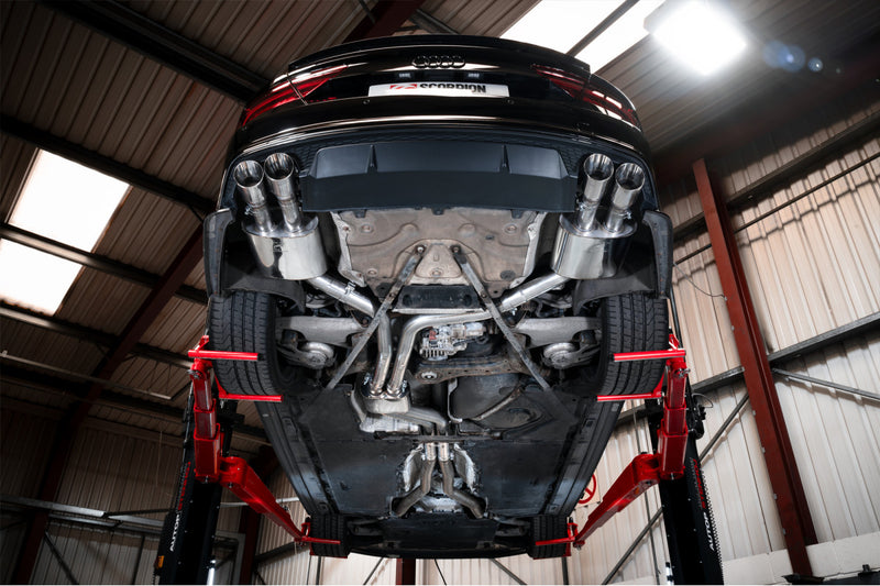 Scorpion half system udstødning til Audi S6/S7 C7 – resoneret, Daytona, set nedefra
