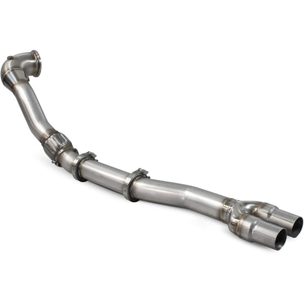 Scorpion de-cat downpipe til Audi RS3 8Y, set skråt bagfra