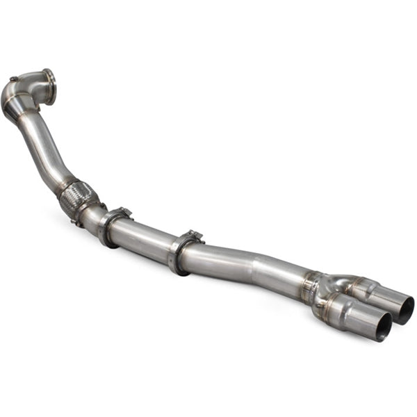 Scorpion de-cat downpipe til Audi RS3 8Y, set skråt bagfra