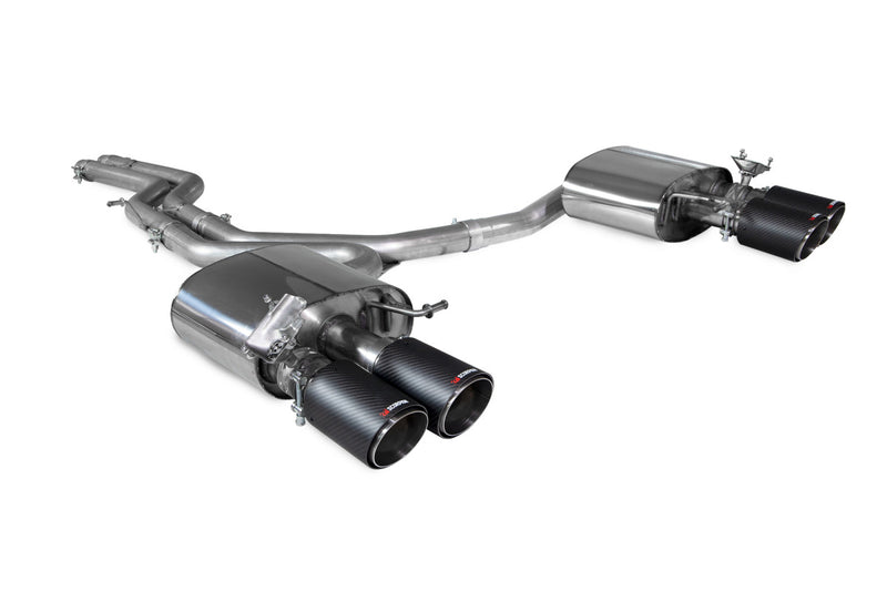 Scorpion half system udstødning til Audi S4, Non-Resonated / Ascari, set skråt bagfra