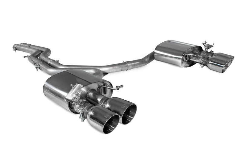 Scorpion half system udstødning til Audi S4, Non-Resonated / Daytona, set skråt bagfra
