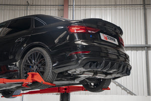 Scorpion GPF-back udstødning til Audi S3 med ventiler – ikke-resoneret, Daytona Ceramic, set fra siden