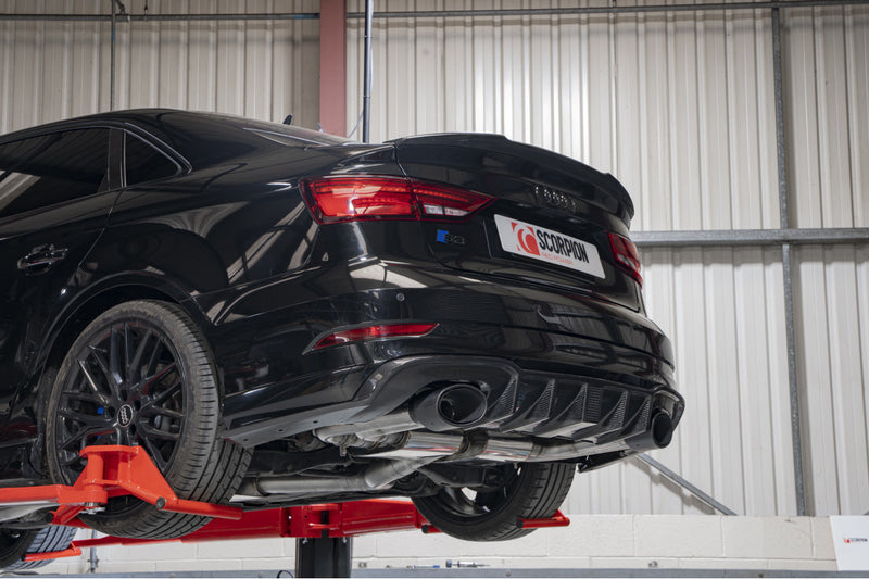 Scorpion GPF-back udstødning til Audi S3 med ventiler – ikke-resoneret, Ascari EVO, set fra siden