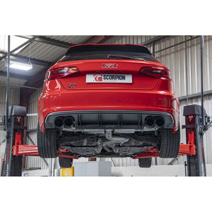 Scorpion Non-Resonated CAT/GPF-Back System With Valves - Audi S3 - Daytona Ceramic