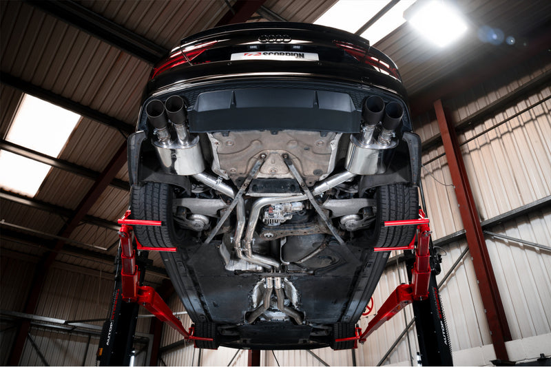 Scorpion half system udstødning til Audi S6/S7 C7 med ventiler, Daytona Ceramic, set nedefra