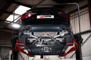 Scorpion half system udstødning til Audi S6/S7 C7 med ventiler, Daytona, set bagfra