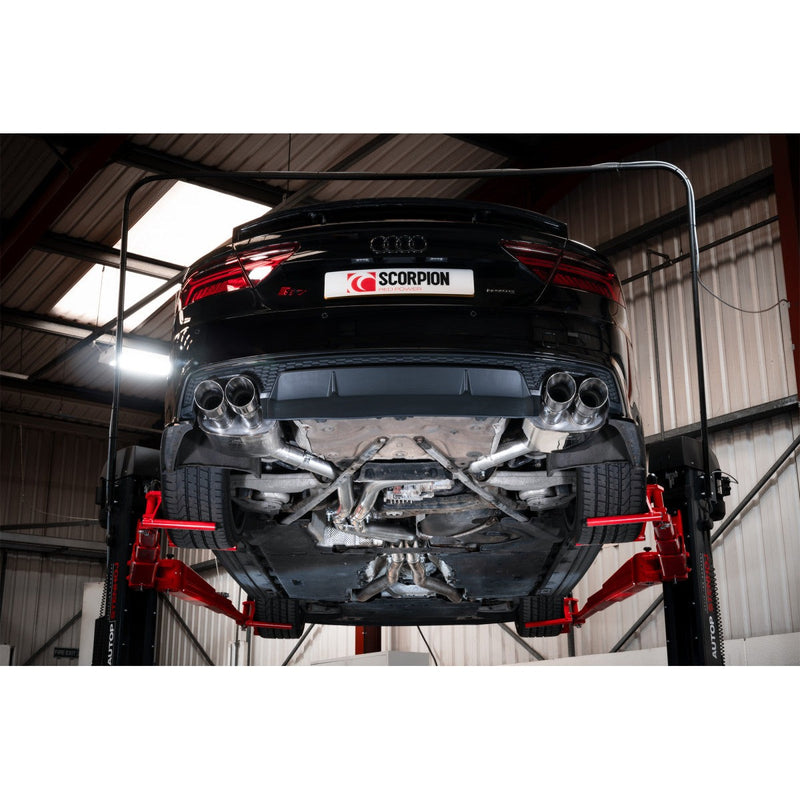 Scorpion half system udstødning til Audi S6/S7 C7 – ikke-resoneret, Daytona, set bagfra