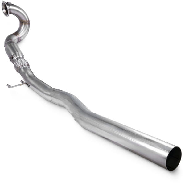 Scorpion downpipe med sportskatalysator, set skråt bagfra