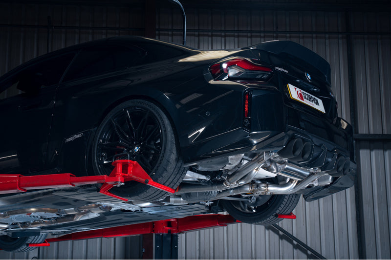 Scorpion half system udstødning til BMW M2 G87, Daytona Ceramic, set fra siden