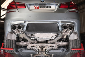 Scorpion bagpotte til BMW M5 F10, Daytona, set bagfra