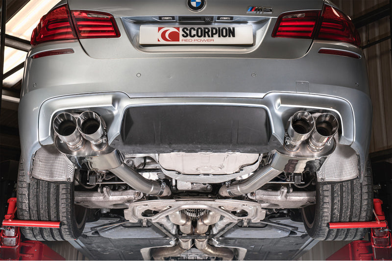 Scorpion bagpotte til BMW M5 F10, Daytona, set bagfra