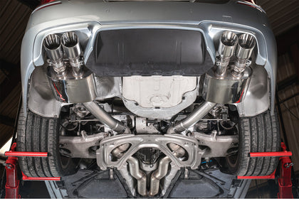Scorpion bagpotte til BMW M5 F10, Daytona, set nedefra
