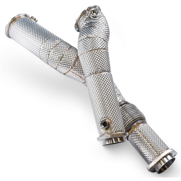 Scorpion de-cat downpipes til BMW M2, M2, M3, set skråt bagfra