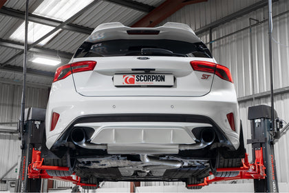 Scorpion GPF-back udstødning til Ford Focus, Daytona Ceramic, set bagfra