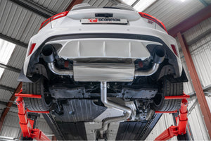 Scorpion GPF-back udstødning til Ford Focus, Daytona Ceramic, set nedefra