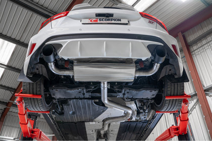 Scorpion GPF-back udstødning til Ford Focus, Daytona Ceramic, set nedefra