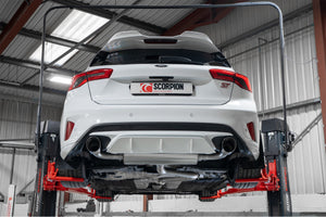 Scorpion GPF-back udstødning til Ford Focus, Daytona, set bagfra