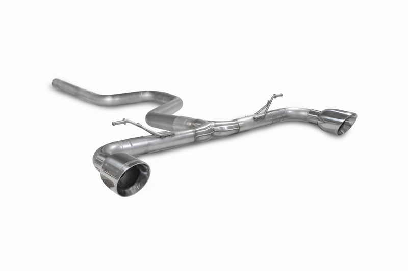 Scorpion GPF-back udstødning til Ford Focus, Daytona, set skråt bagfra