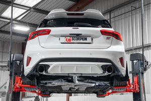 Scorpion GPF-back udstødning til Ford Focus, Daytona, set bagfra