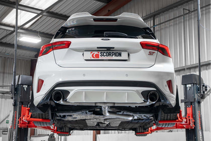 Scorpion GPF-back udstødning til Ford Focus, Daytona, set bagfra