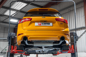 Scorpion GPF-back udstødning til Ford Focus, Daytona Ceramic, set bagfra
